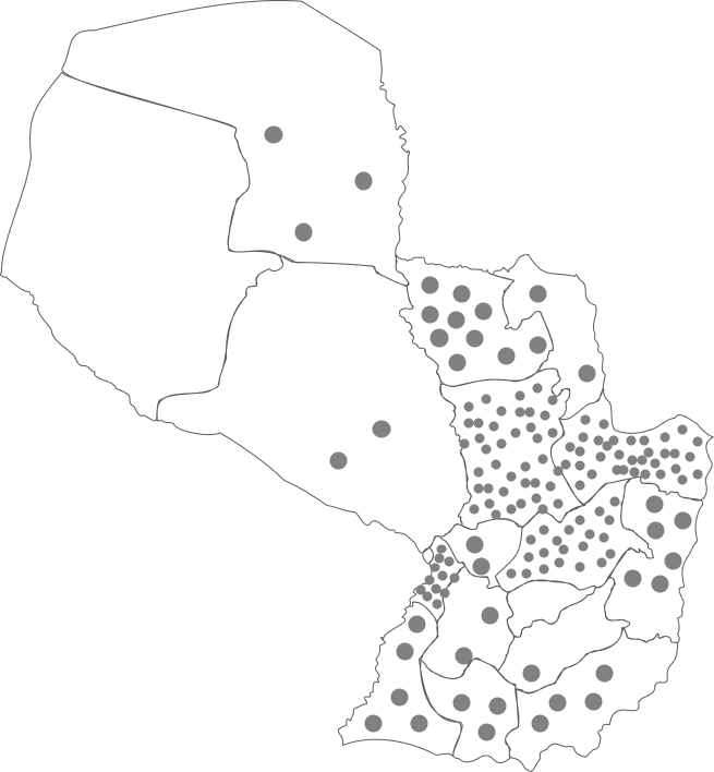 Mapa de estaciones COMPASA en Paraguay